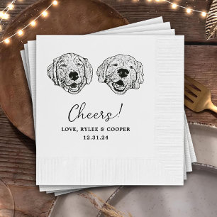 Custom Two Pet Cocktail Napkins Wedding