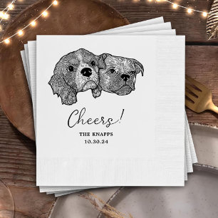 Custom Two Pet Cocktail Napkins Wedding