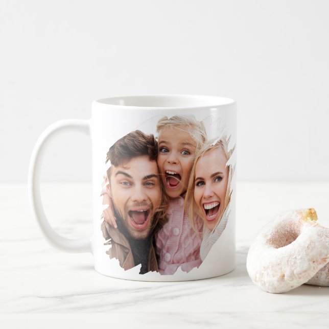 Custom Two Photo Coffee Mug (With Donut)