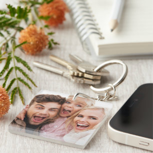 Custom Two Photo Double Sided Acrylic Key Ring