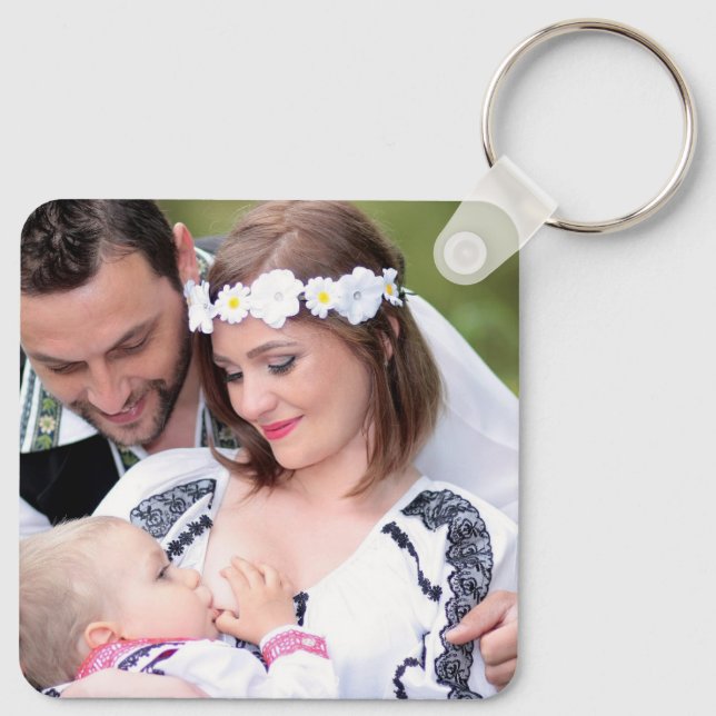 Custom Two Photo Double Sided Aluminium Keychain (Back)