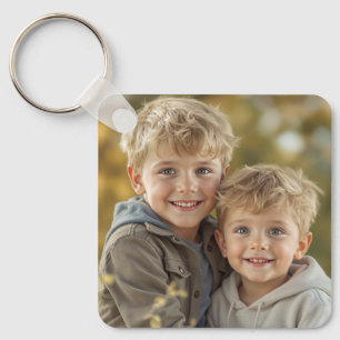 Custom Two Photo Double Sided Aluminium Keychain