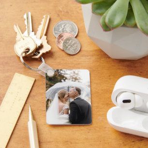 Custom Two Photo Double Sided Aluminium Keychain