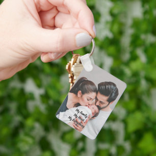 Custom Two Photo Double Sided Aluminium Trends Key Ring