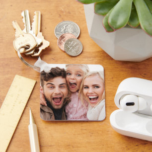 Custom Two Photo Double Sided Aluminum Keychain