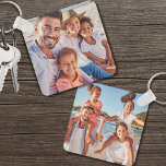 Custom Two Photo Double Sided Family Photo Key Ring<br><div class="desc">Create your own personalised family photo keepsake with this custom double-sided keychain, featuring space for two photos. While it's set up for family photos, you can easily swap them out for pictures of friends, pets, or special memories like a vacation. This versatile keychain makes a thoughtful gift for Christmas, holidays,...</div>