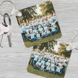 Custom Two Photo Double Sided Family Photo Key Ring