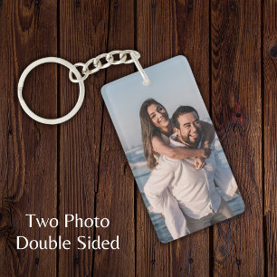 Custom Two Photo    Double Sided Photo Key Ring