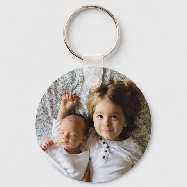  Custom Two Photo Double Sided Round Key Ring (Front)