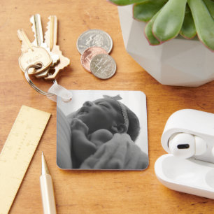 Custom Two Photo Double Sided Square Key Ring