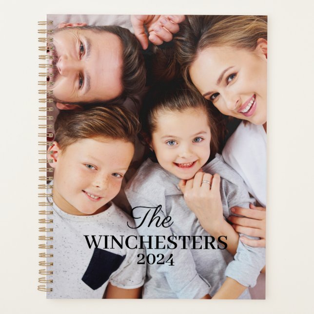 Custom two photo family name and year planner (Front)