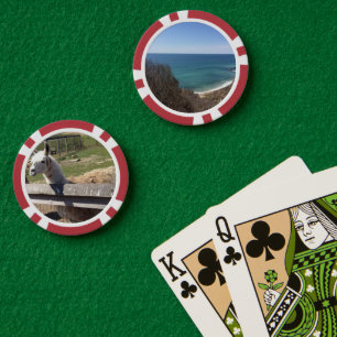 Custom two photo image picture personalised poker chips