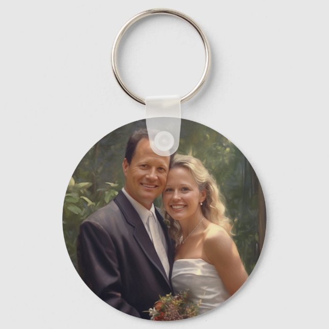 Custom Two Picture Aluminium Double Sided Key Ring (Front)
