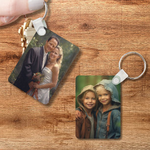 Custom Two Picture Aluminum Double Sided Key Ring