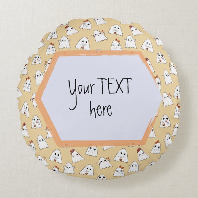 Custom two-sided Halloween pattern throw pillow (Front)