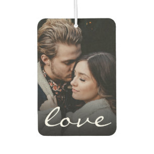 Custom Two Sided Photo Love Script Make it Unique  Car Air Freshener
