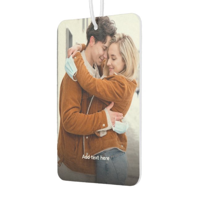 Custom Two-Sided Photo & text Car Air Freshener (Left)