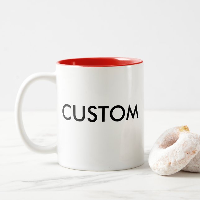 Custom Two-Tone 11oz Mug - RED Inside (With Donut)