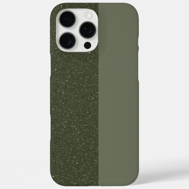 Custom Two-Tone Moss Green iPhone 16 Pro Max Case (Back)