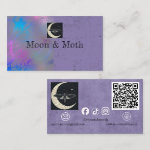 Custom Two-Tone Textured with QR Code Business Card