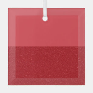 Custom Two-Tone Tomato Red Minimal Glass Ornament