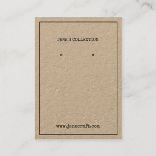 Custom Typewriter Jewellery Earrings Display Card