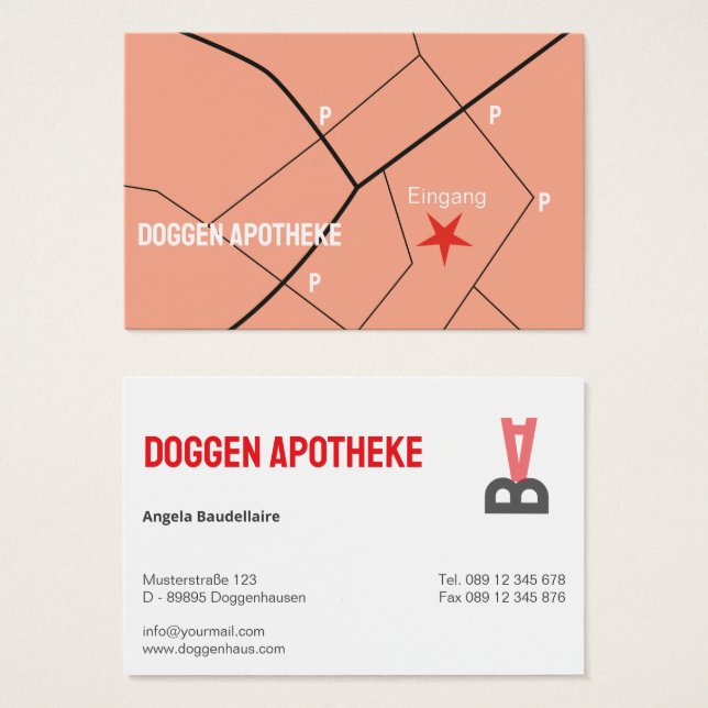 Custom Typographic Business Card with Monogram Log (Front & Back)