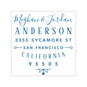 Custom Typography Elegant Couple Return Address Self-inking Stamp