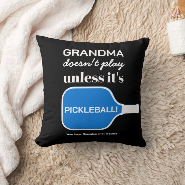 Custom Typography Funny Pickleball Player Grandma Cushion (Blanket)