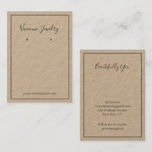 Custom Typography Jewellery Earrings Display Card