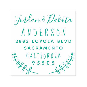 Custom Typography Married Couple Return Address Self-inking Stamp