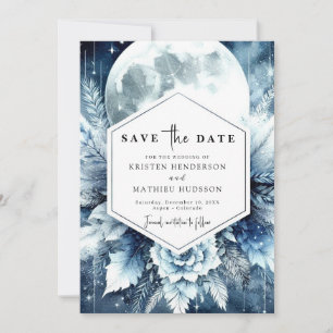 Custom Typography Moonlit Wedding Save The Date