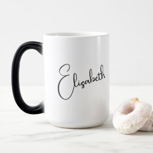 Custom Typography Name Modern Black And White Magic Mug