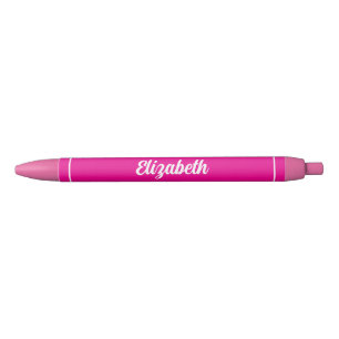 Custom Typography Name Text Cute Template Hot Pink Black Ink Pen