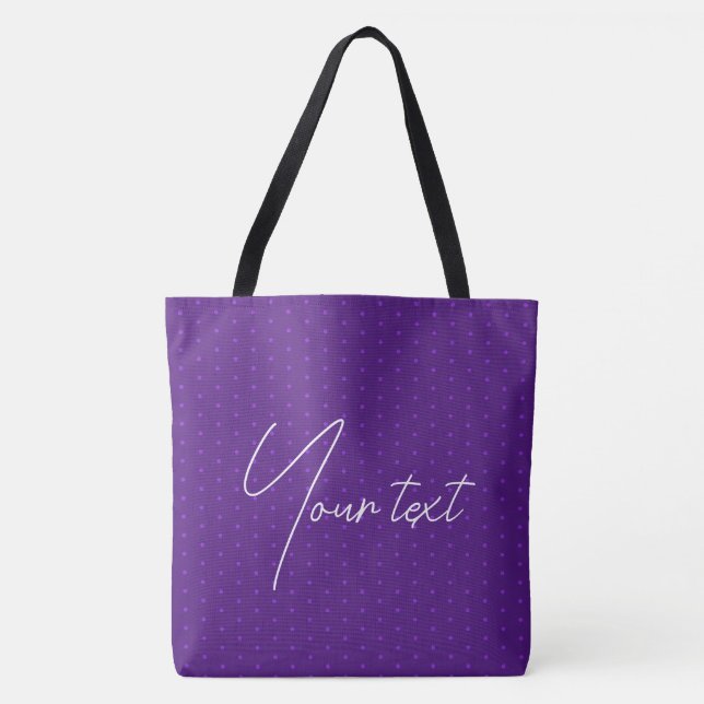 Custom Typography Replace Your Name Text Large Tote Bag (Front)