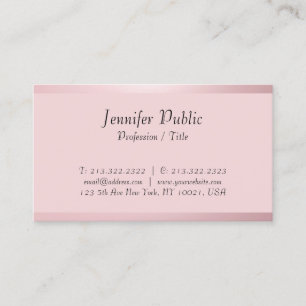 Custom Typography Script Template Rose Gold Business Card