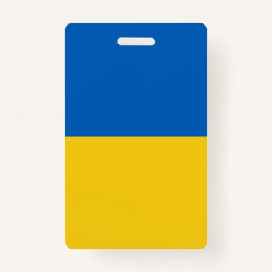 Custom Ukraine Flag ID Badge