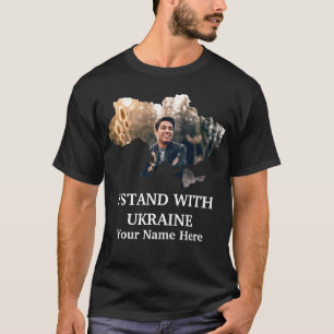 Custom Ukraine photo map-I stand with Ukraine T-Sh T-Shirt