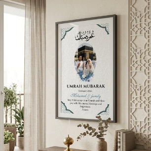 Custom Umrah Mubarak Photo Poster Islamic Pilgrima