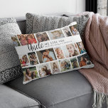 Custom Uncle 18 Photo Collage Lumbar Cushion<br><div class="desc">Discover our photo-centric scatter cushion, an ideal gift for your favorite uncle. Perfect for birthdays or christmas, these pillows allows you to feature 18 photos as a sentimental keepsake. Emblazoned with a cheerful 'we love you' text, you have the flexibility to change or delete the message to suit any occasion....</div>