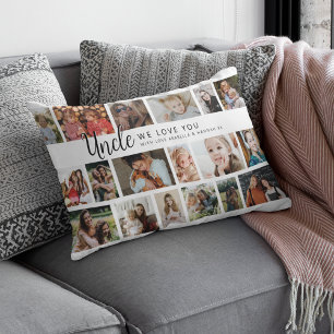 Custom Uncle 18 Photo Collage Lumbar Cushion