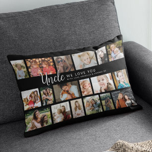 Custom Uncle 18 Photo Collage Lumbar Cushion