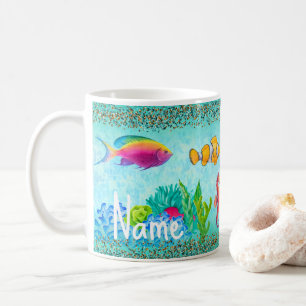 Custom Underwater Ocean Scene Design Coffee Mug