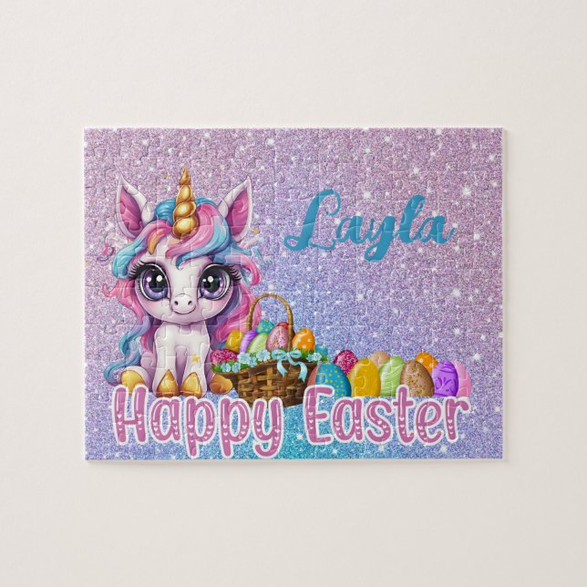 Custom Unicorn Child Name Easter Puzzle  (Horizontal)