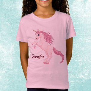 Custom Unicorn Girls T-shirt Personalise NAME