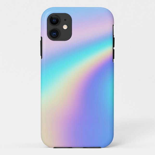 Custom Unicorn Holographic | Pastel rainbow modern Case-Mate iPhone Case (Back)
