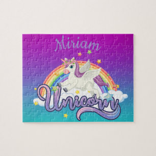 Custom Unicorn Rainbow Personalised Jigsaw Puzzle