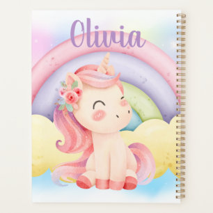 Custom Unicorn Spiral Planner – Personalised Gift
