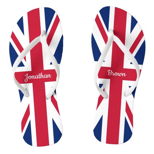 Custom Union Jack British Flag Jandals (Footbed)