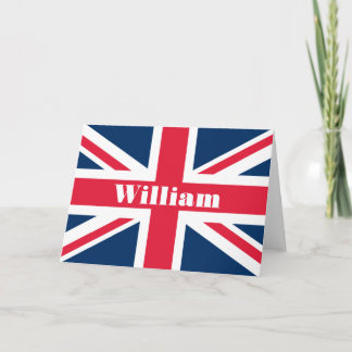 Custom Union Jack Name Greeting Card